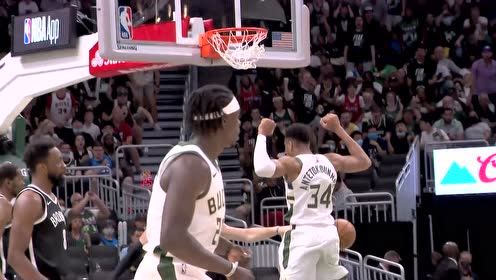 【2021年06月14日 篮网vs雄鹿集锦】让杜兰特感受胯下之辱 霍乐迪穿裆妙传字母哥双手暴扣