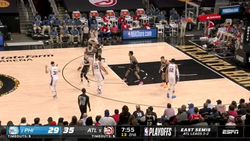 【2021年06月19日 76人vs老鹰集锦】特雷-杨半场狂砍20分7助攻 logo投篮进入无解模式