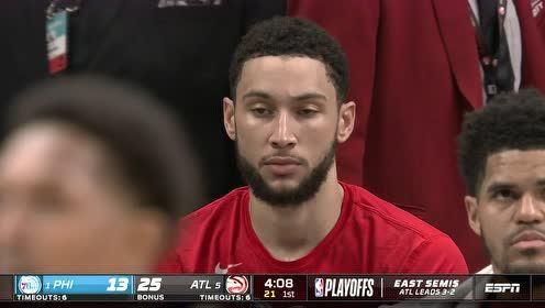 【2021年06月19日 76人vs老鹰集锦】已经拦不住了 特雷杨外线三分应声入网