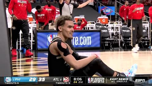 【2021年06月19日 76人vs老鹰集锦】又让他装到了！特雷杨快攻一条龙逼停费城再现鬼魅笑容