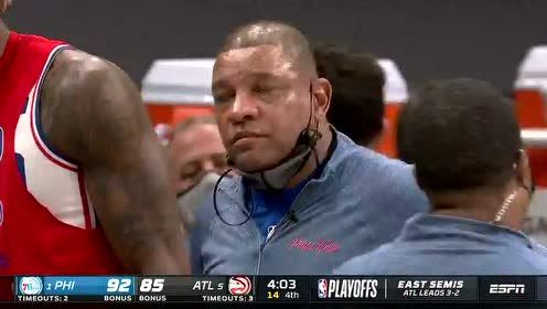 【2021年06月19日 76人vs老鹰集锦】有点上头 恩比德科林斯爆发冲突