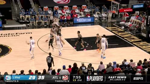 【2021年06月19日 76人vs老鹰集锦】眼观六路耳听八方 特雷杨身后鬼手抢断疾驰上篮一条龙