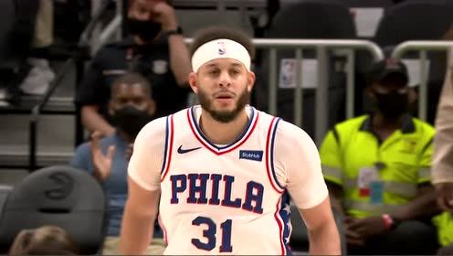 【2021年06月19日 76人vs老鹰集锦】加里纳利外线三分 塞斯库里强势回应