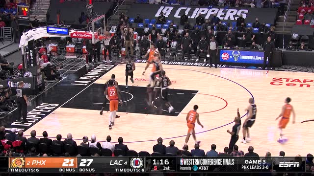 【2021年06月25日】太阳vs快船第1节英文原声回放