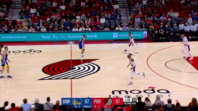 【2021年10月05日 勇士vs开拓者集锦】利拉德vs勇士集锦 全场19分第2节5记三分弹无虚发