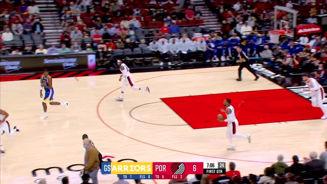 【2021年10月05日 勇士vs开拓者集锦】维金斯低位强攻 翻身跳投弹筐命中