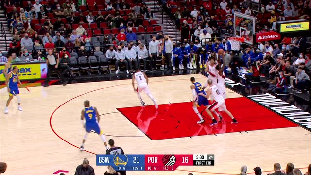 【2021年10月05日】勇士vs开拓者第1节英文原声回放