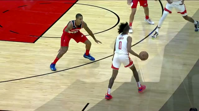 【2021年10月06日 奇才vs火箭集锦】门票收割机！格林单骑闯关高难度滞空拉杆上篮得手