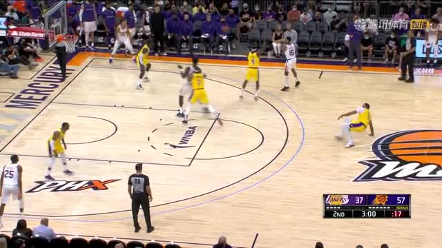 【2021年10月07日 湖人vs太阳集锦】躺着也中枪 克劳德脚底拌蒜顺势推到浓眉