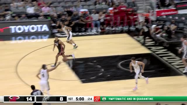 【2021年10月09日 热火vs马刺集锦】电光火石作出决断 邓罗击地妙传助队友暴扣