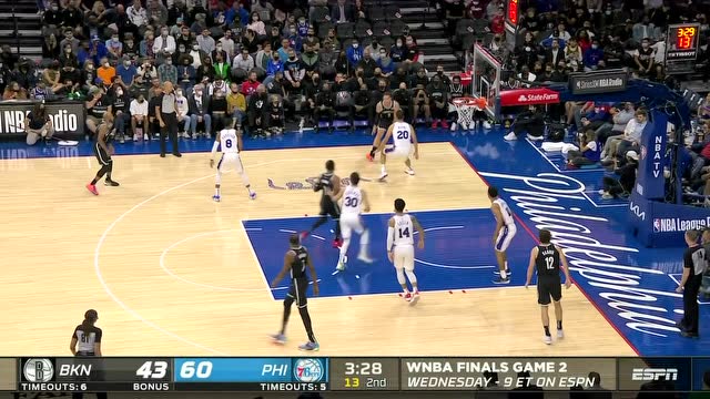 【2021年10月12日】篮网vs费城第2节英文原声回放