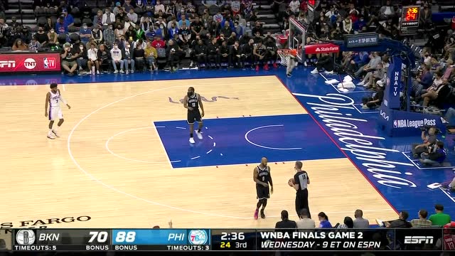 【2021年10月12日】篮网vs费城第3节英文原声回放