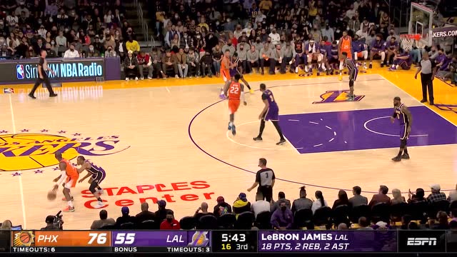 【2021年10月23日 太阳vs湖人集锦】太阳115-105湖人 詹姆斯25分保罗23+14湖人两连败