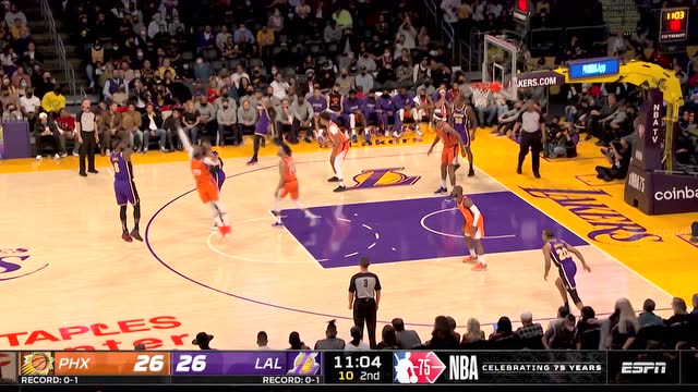 【2021年10月23日 太阳vs湖人集锦】精准三分弹无虚发 詹姆斯弧顶开火再次命中