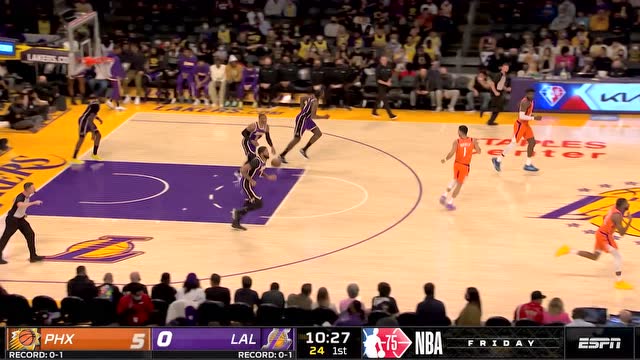 【2021年10月23日 太阳vs湖人集锦】开场得分先声夺人 克劳德布里奇斯命中砍下5分