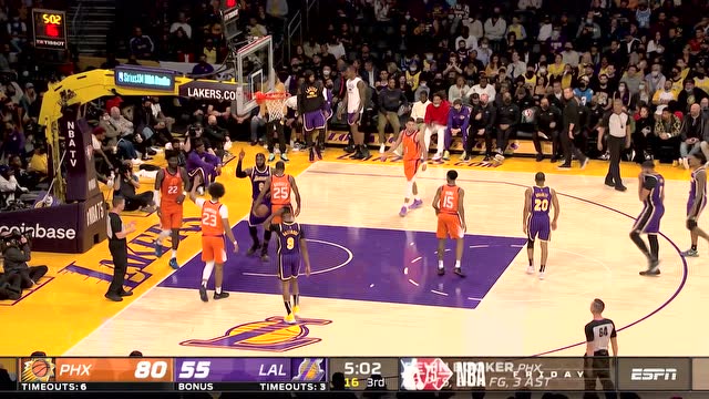 【2021年10月23日 太阳vs湖人集锦】内线织就天罗地网 艾顿约翰逊双鬼拍门封盖詹姆斯