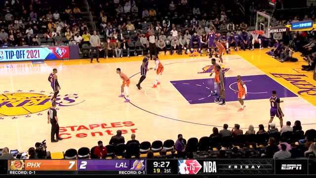 【2021年10月23日 太阳vs湖人集锦】假突真传骗过防守 威少击地连线浓眉中投命中