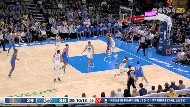 【2021年10月27日 勇士vs雷霆集锦】2.13的身高动作竟然如此顺滑 波库舍夫斯基漂移三分空心入网