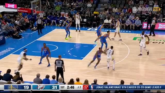 【2021年10月27日 勇士vs雷霆集锦】普尔风骚运球晃倒马勒东 佩顿接球就投命中勇士首记三分