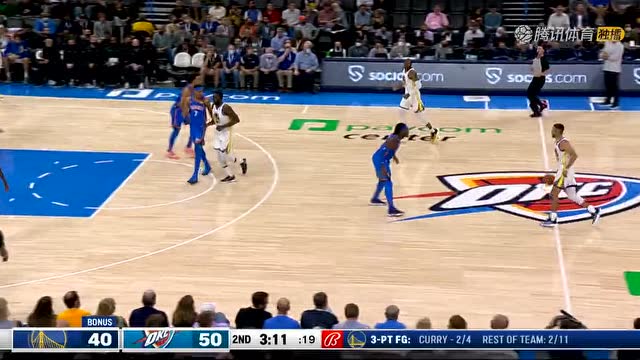 【2021年10月27日 勇士vs雷霆集锦】早已预判到！贝兹利篮下一个深蹲晃飞防守两分轻取