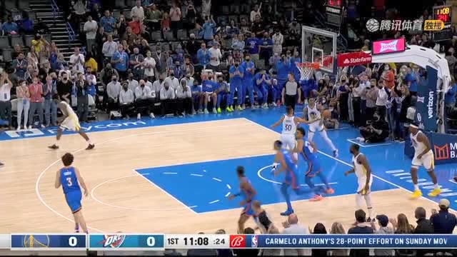 【2021年10月27日 勇士vs雷霆集锦】开场就给你一个下马威！雷霆里突外投打出一波7-0小高潮