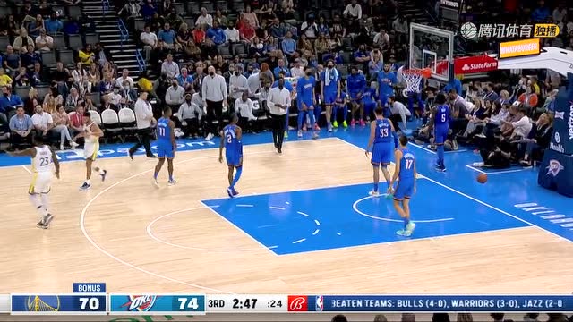 【2021年10月27日 勇士vs雷霆集锦】仅剩一人旁观？库里与追梦强强联合戏耍敌营四人打板命中