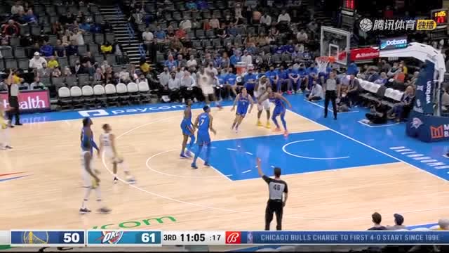 【2021年10月27日 勇士vs雷霆集锦】会挽雕弓如满月 库里接球就投三分空心入网