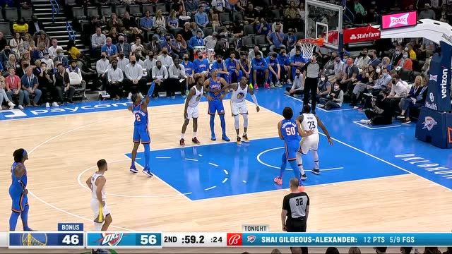 【2021年10月27日】NBA常规赛：勇士vs雷霆第2节英文原声回放