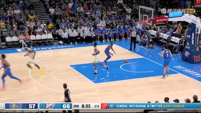 【2021年10月27日 勇士vs雷霆集锦】勇士标志性空切配合！格林妙传卢尼暴扣得手