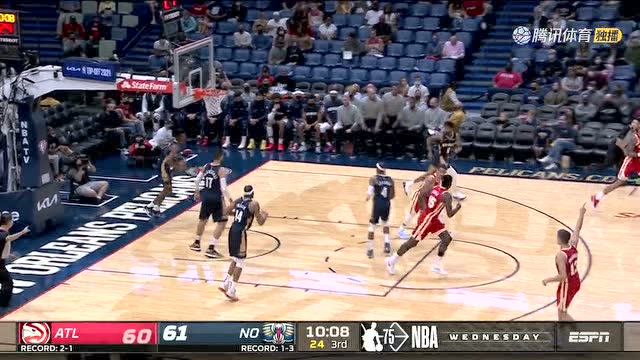 【2021年10月28日 老鹰vs鹈鹕集锦】特雷杨连续变向，杀入内线抛投命中