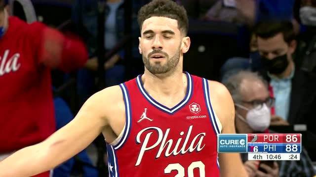 【2021年11月02日 开拓者vs76人集锦】不废话直接干 尼昂生突硬凿打成2+1