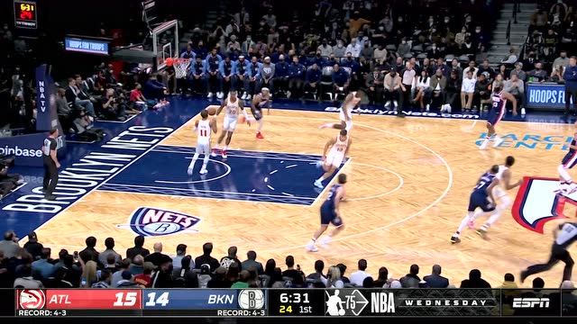 【2021年11月04日 老鹰vs篮网集锦】饼皇不是白叫的！特雷杨假投真传高抛喂饼卡佩拉