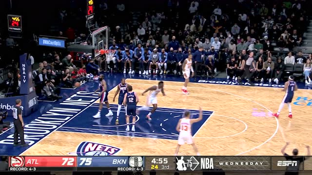 【2021年11月04日 老鹰vs篮网集锦】亨特对飙乔哈！外线多角度三分互扫手感炸裂