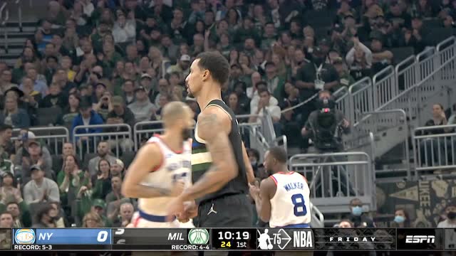 【2021年11月06日 尼克斯vs雄鹿集锦】各个都是神投手 雄鹿开局连进三分拿下开门红