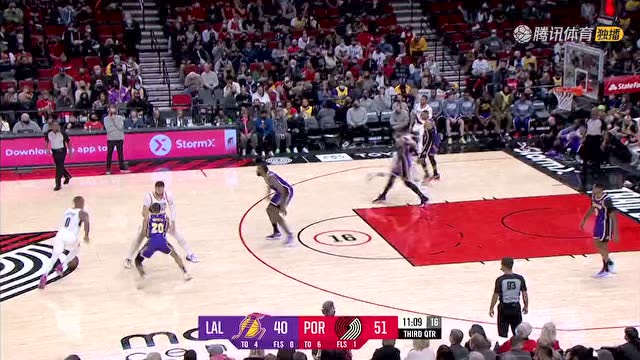 【2021年11月07日 湖人vs开拓者集锦】湖人90-105开拓者 浓眉退赛利拉德独砍25分率队大胜