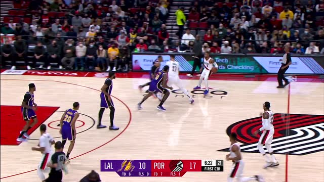 【2021年11月07日 湖人vs开拓者集锦】努尔基奇神奇助攻 鲍威尔飞身暴扣