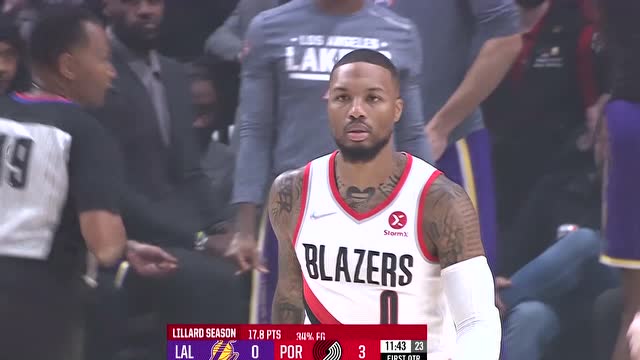 【2021年11月07日 湖人vs开拓者集锦】利拉德vs湖人集锦 独砍25分生涯总得分突破17000