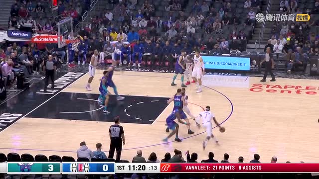 【2021年11月08日 黄蜂vs快船集锦】海沃德大号三分拔得头筹 雷吉单骑闯关一挑三还以颜色