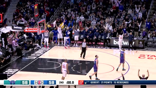 【2021年11月08日 黄蜂vs快船集锦】每节一个压哨球！曼恩极限超远三分灯亮球进