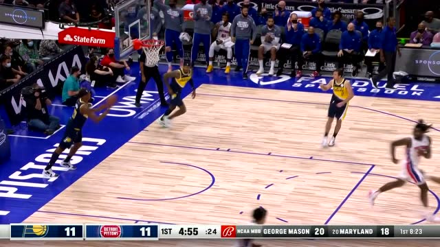 【2021年11月18日 步行者vs活塞集锦】一打一完全不虚！康宁汉姆对抗之后完成小拉杆