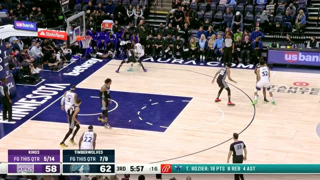 【2021年11月18日 国王vs森林狼集锦】突入禁区双臂炸框 爱德华兹无人可挡