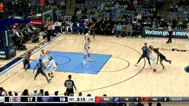 【2021年11月19日 快船vs灰熊集锦】祖巴茨篮下勾手打成2+1 莫兰特超长滞空滑翔上篮还以颜色