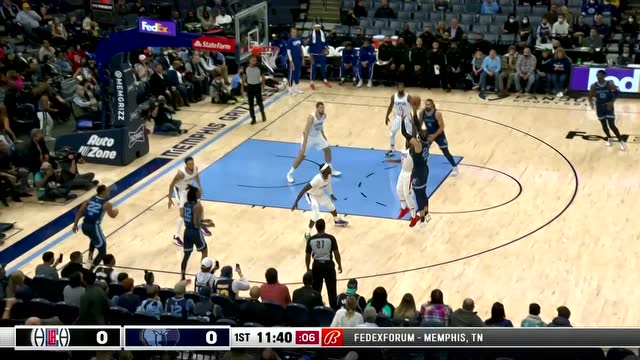 【2021年11月19日 快船vs灰熊集锦】开场就发威 布鲁克斯急停中投稳稳命中