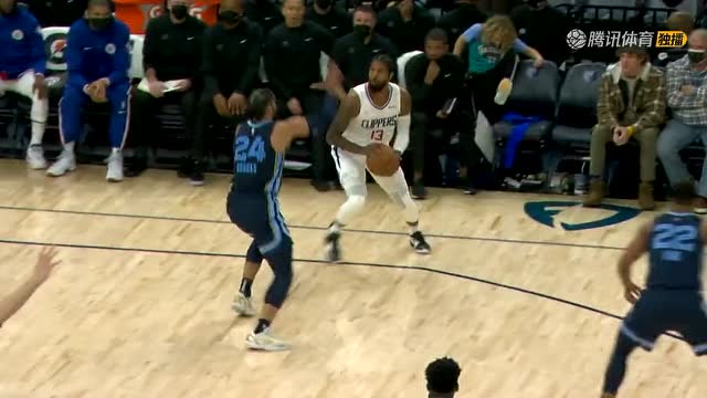 【2021年11月19日 快船vs灰熊集锦】会挽雕弓如满月 乔治手起刀落三分命中