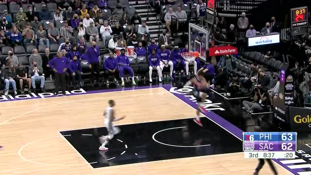 【2021年11月23日 76人vs国王集锦】show time！赛布尔识破传球反击一飞冲天