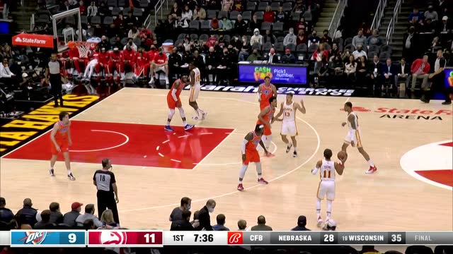 【2021年11月23日 雷霆vs老鹰集锦】特雷杨助科林斯一飞冲天，上演暴力空接隔扣！