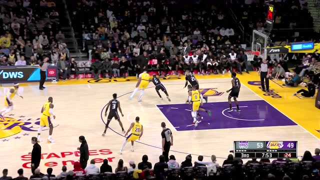 【2021年11月27日 国王vs湖人集锦】看不起我这个戴维斯？浓眉迎面血帽国王戴维斯