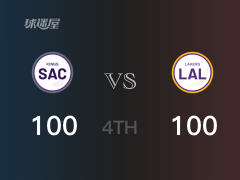 四节战罢，湖人100-100战平国王，进入加时