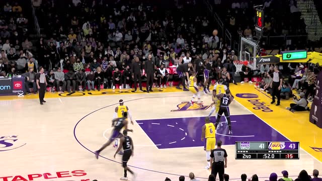 【2021年11月27日 国王vs湖人集锦】国王内外开花 希尔德接球三分汤普森强吃浓眉