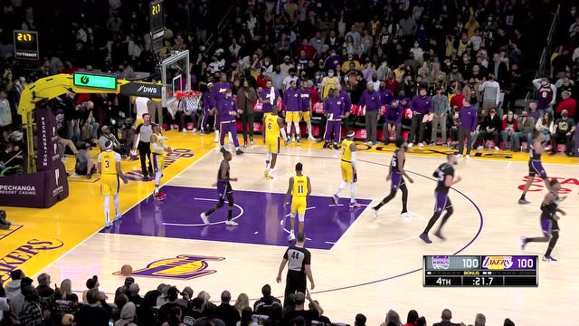 【2021年11月27日 国王vs湖人集锦】莱恩关键篮板 福克斯突破上篮扳平比分